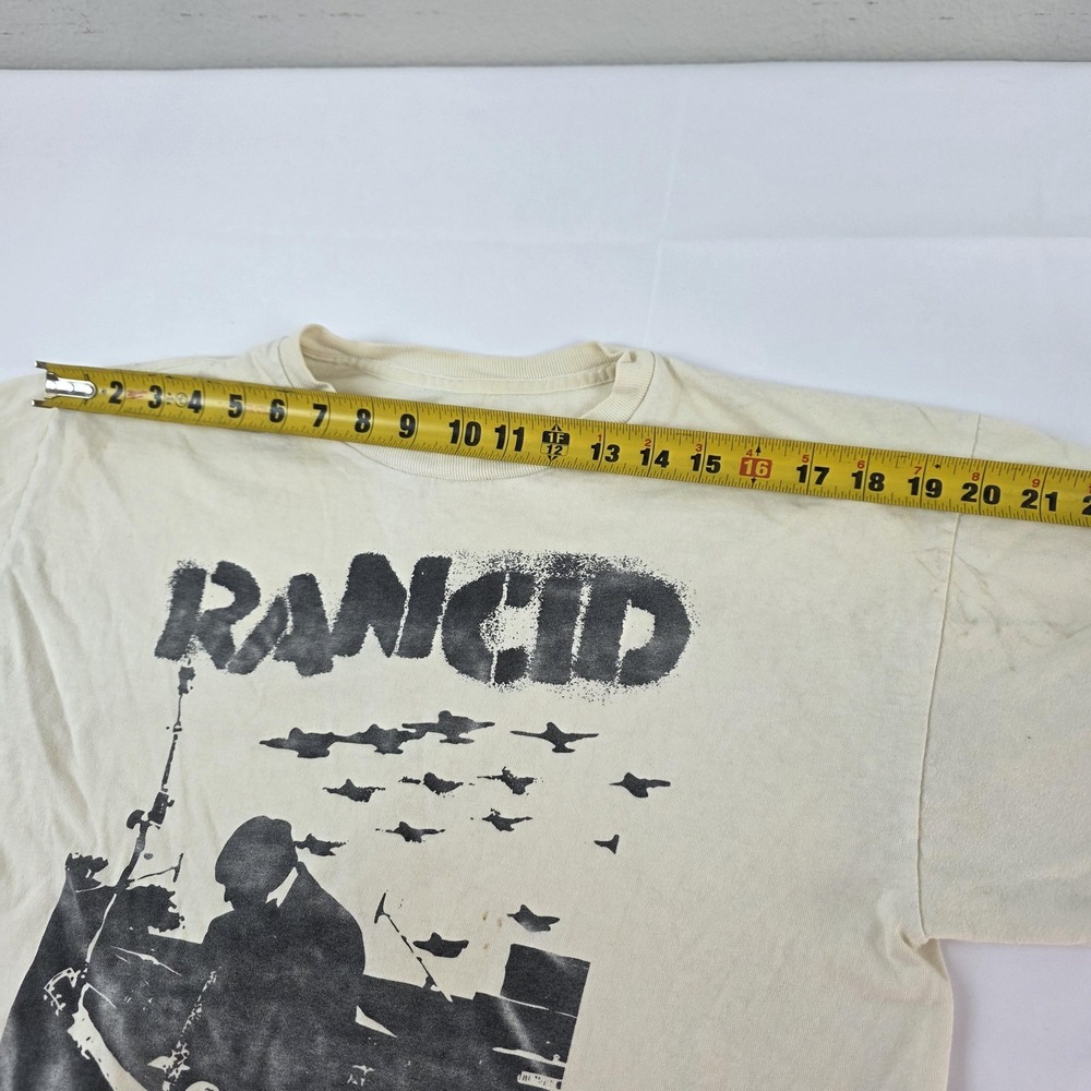 Vintage Rancid Shirt Mens Medium White Punk Band Graphic 2008 Machete Tee - Picture 7 of 12
